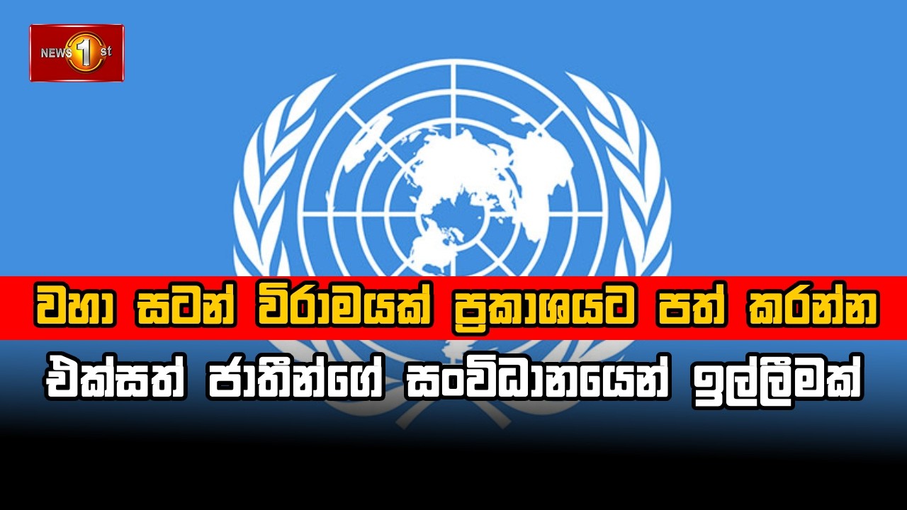 වහා සටන් විරාමයක් ප්‍රකාශයට පත් කරන්න