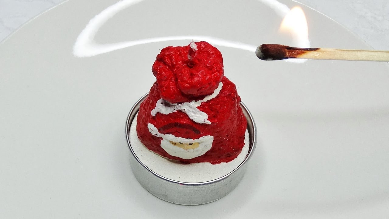 Burning a Santa Claus Bag Christmas Candle – Satisfying Tealight Time Lapse Video