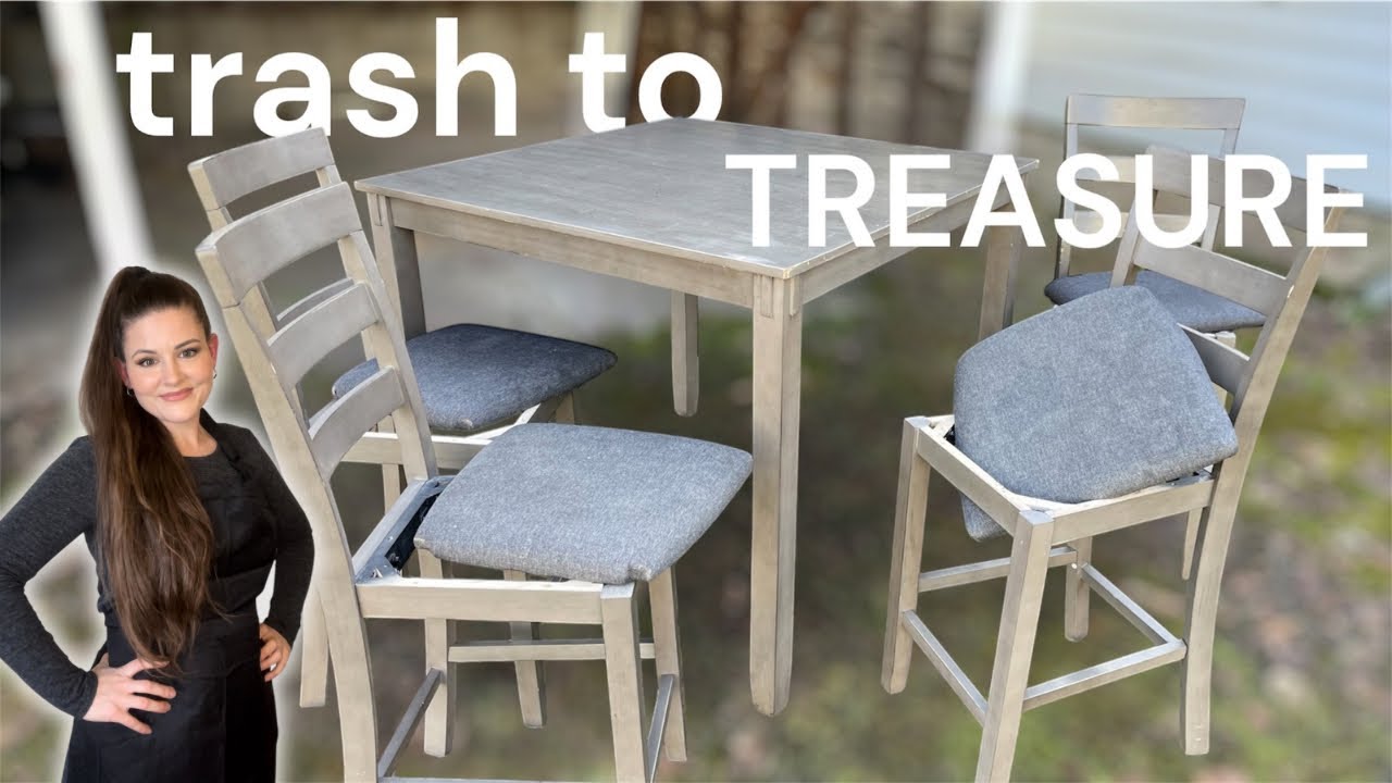 NASTY Table & Chairs get STUNNING Furniture Makeover