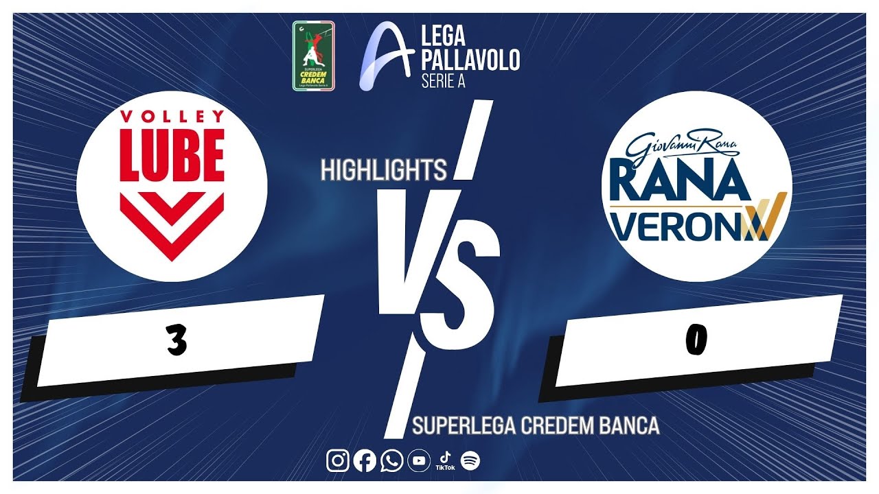 Cucine Lube Civitanova vs. Rana Verona - Superlega Credem Banca VBTV Match Highlights