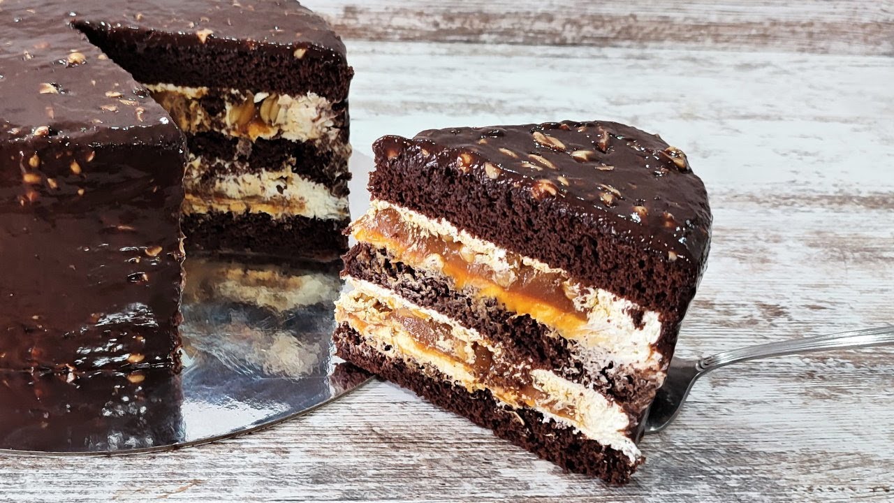 быстрый торт СНИКЕРС, который тает во рту! Просто и очень вкусно! Snickers cake recipe