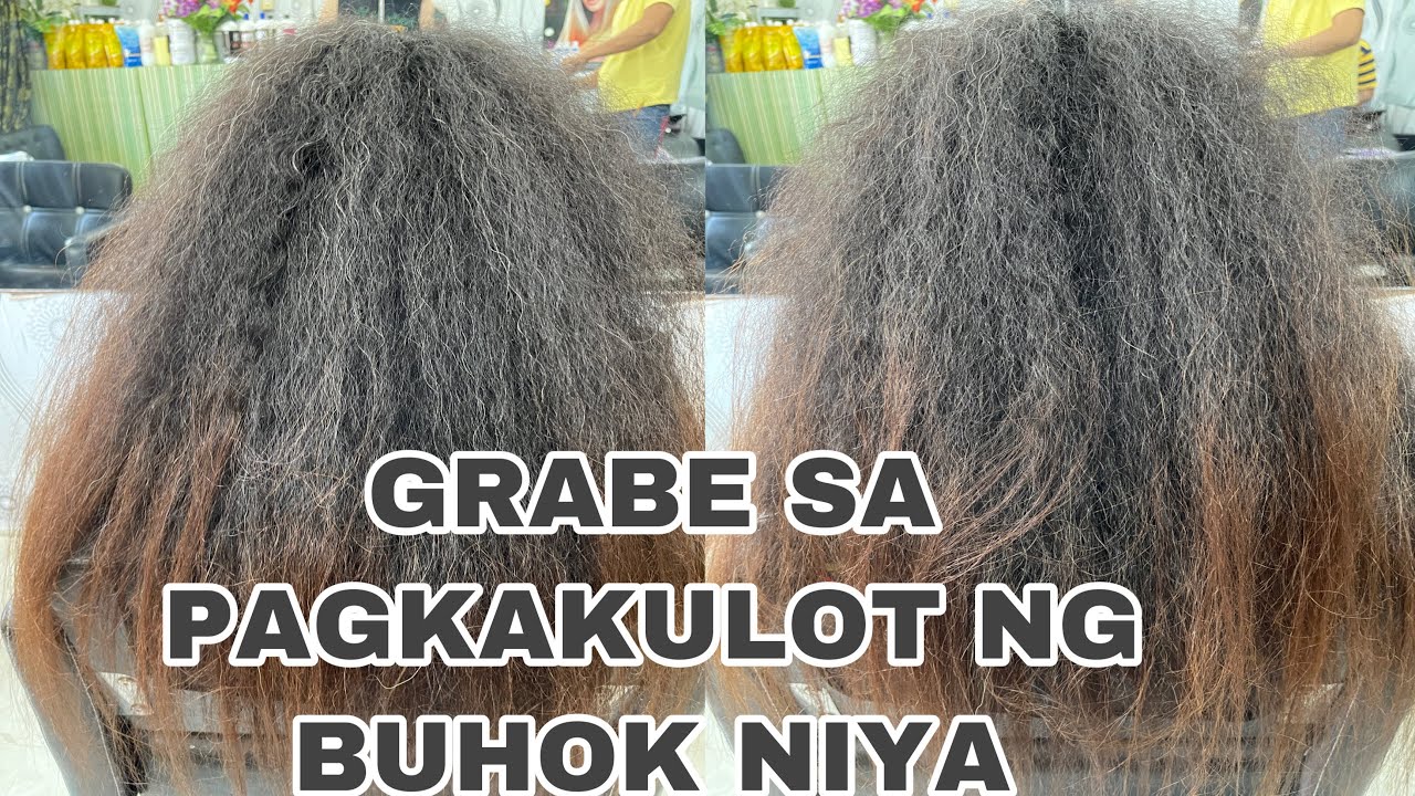 HINDI KO KINAYA ANG BUHOK NIYA SA SOBRANG KULOT | HOW TO REBOND KINKY,CURLY HAIR | Chading