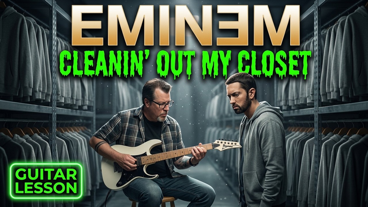 EMINEM - CLEANIN OUT MY CLOSET - Guitar Lesson by Mike Gross - How to play - Tutorial