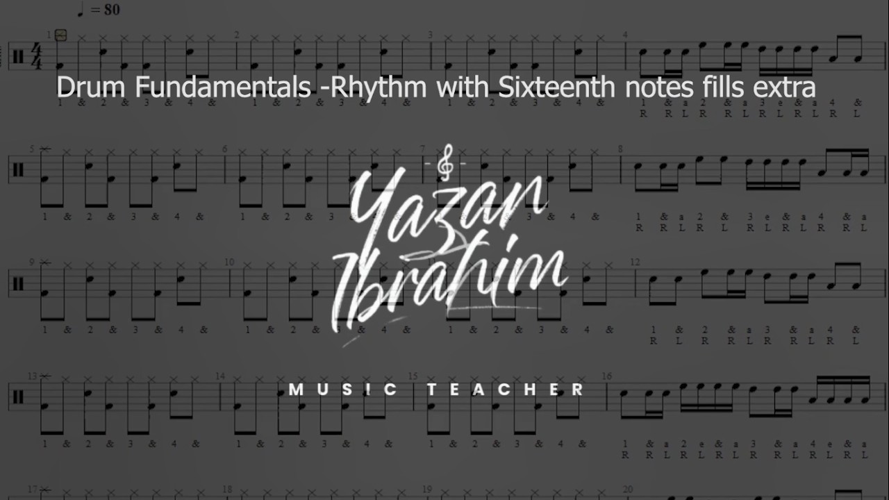 Drum Fundamentals Part 2 – Rhythm with Sixteenth Note Fills Extra