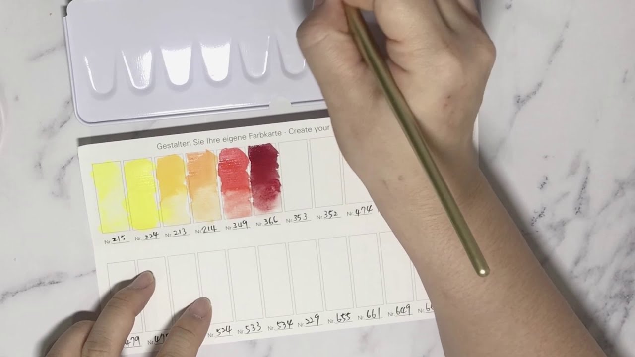 Schmincks Horadam 1/2 pan watercolors 史明克貓頭鷹大師級 24色半塊水彩開箱試色