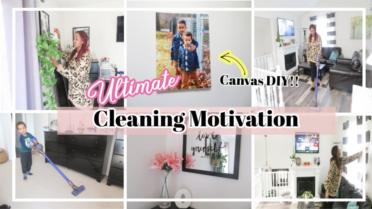 NEW ! ULTIMATE CLEAN WITH ME/ CANVAS DIY/ CLEANING MOTIVATION