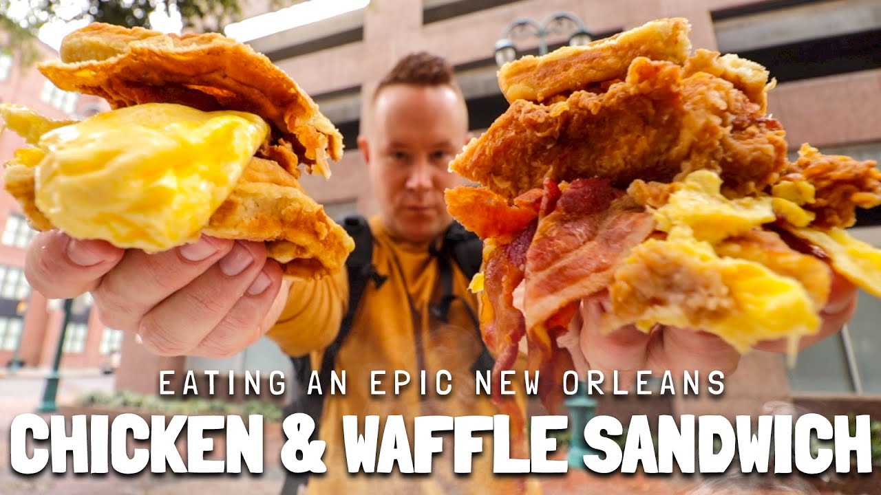 I ate Daisy Mae's Southern Fried Chicken & Waffles sandwich | *SEANY SANDWICHES IS IN NEW ORLEANS*