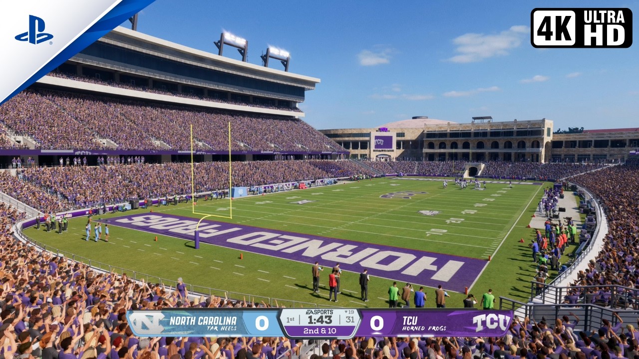 College Football 27 | North Carolina kontra TCU &ndash; Rozgrywka (PS5 Pro 4K 60FPS)