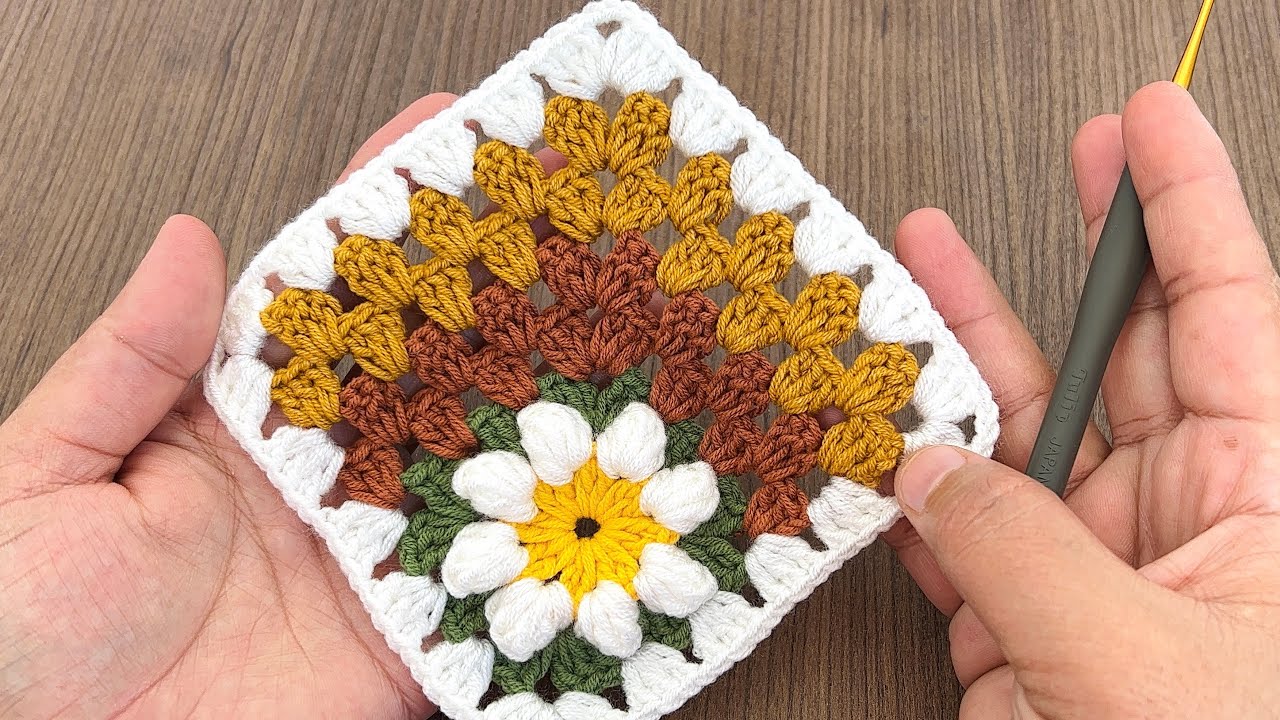Harika kare motif yapımı / d&uuml;nyanın en kolay kare motifi