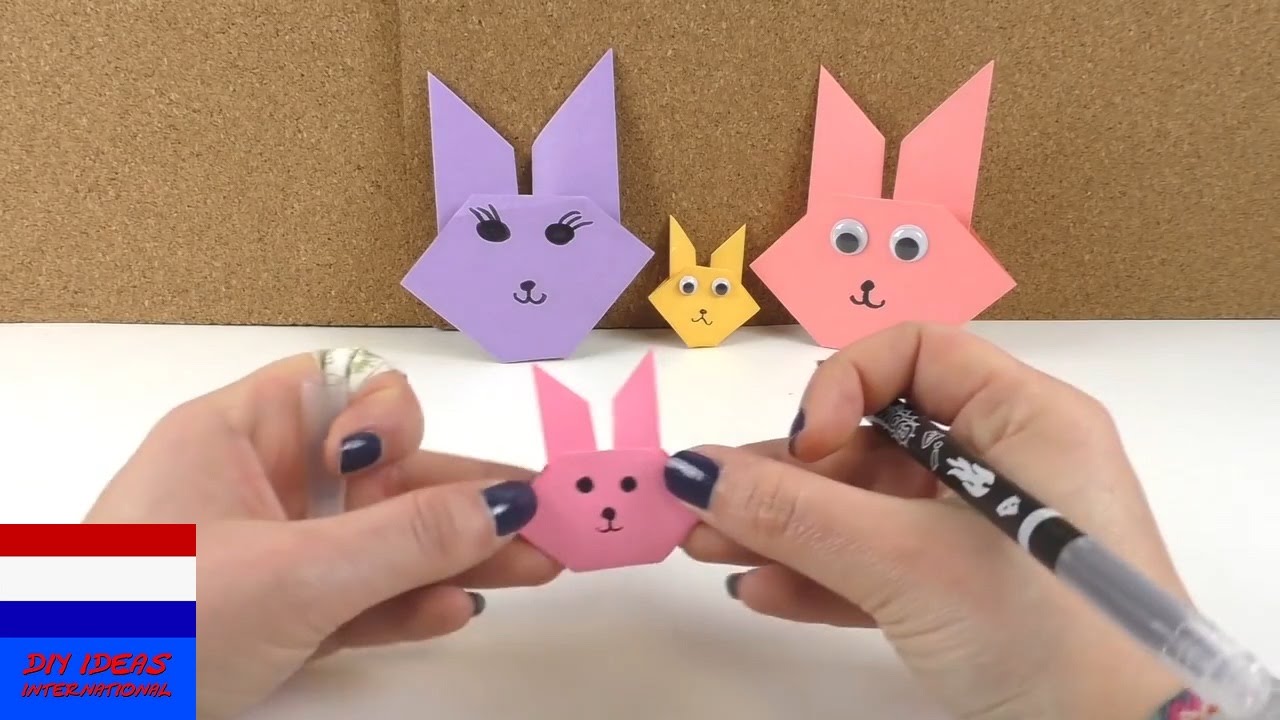 origami paashazen vouwen | zelf paashazen maken van papier | eenvoudig | Nederlands