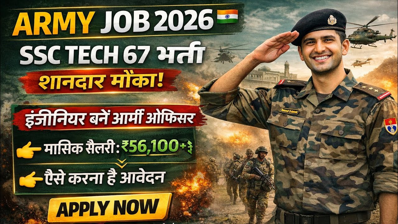 Indian Army SSC Tech 67 Notification 2026 | इंजीनियरों के लिए सुनहरा मौका|| 