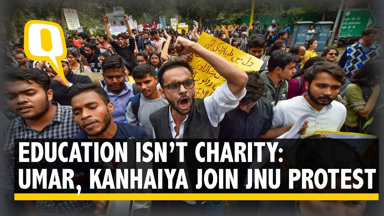 'Education Isn’t Charity': Umar, Kanhaiya Join JNU Fee Hike Protest | The Quint