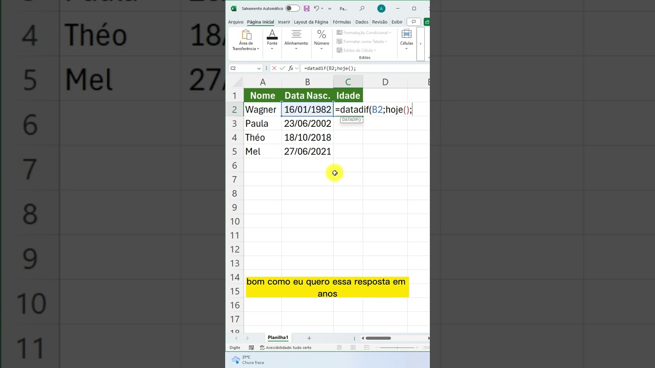 COMO USAR A FUN&Ccedil;&Atilde;O DATADIF NO EXCEL? (Calcule Diferen&ccedil;a de Datas R&aacute;pido!)