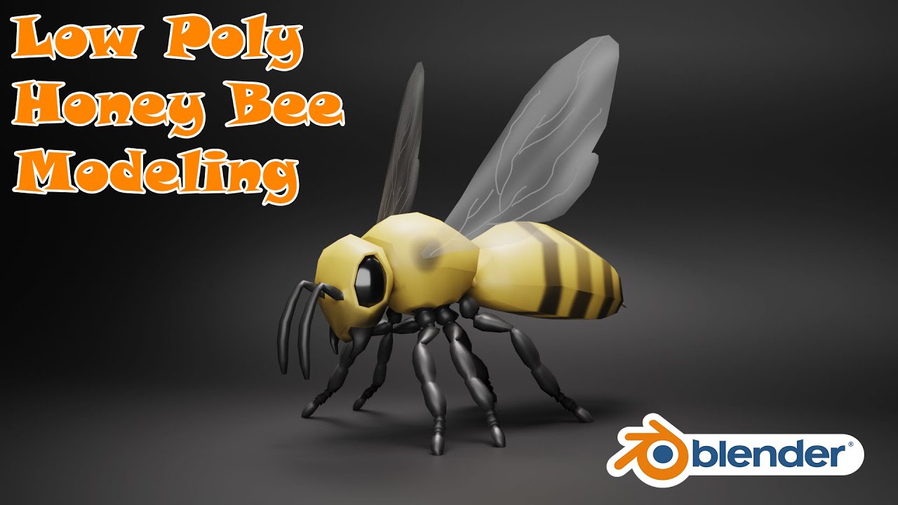 Low Poly Honey Bee Modeling in Blender