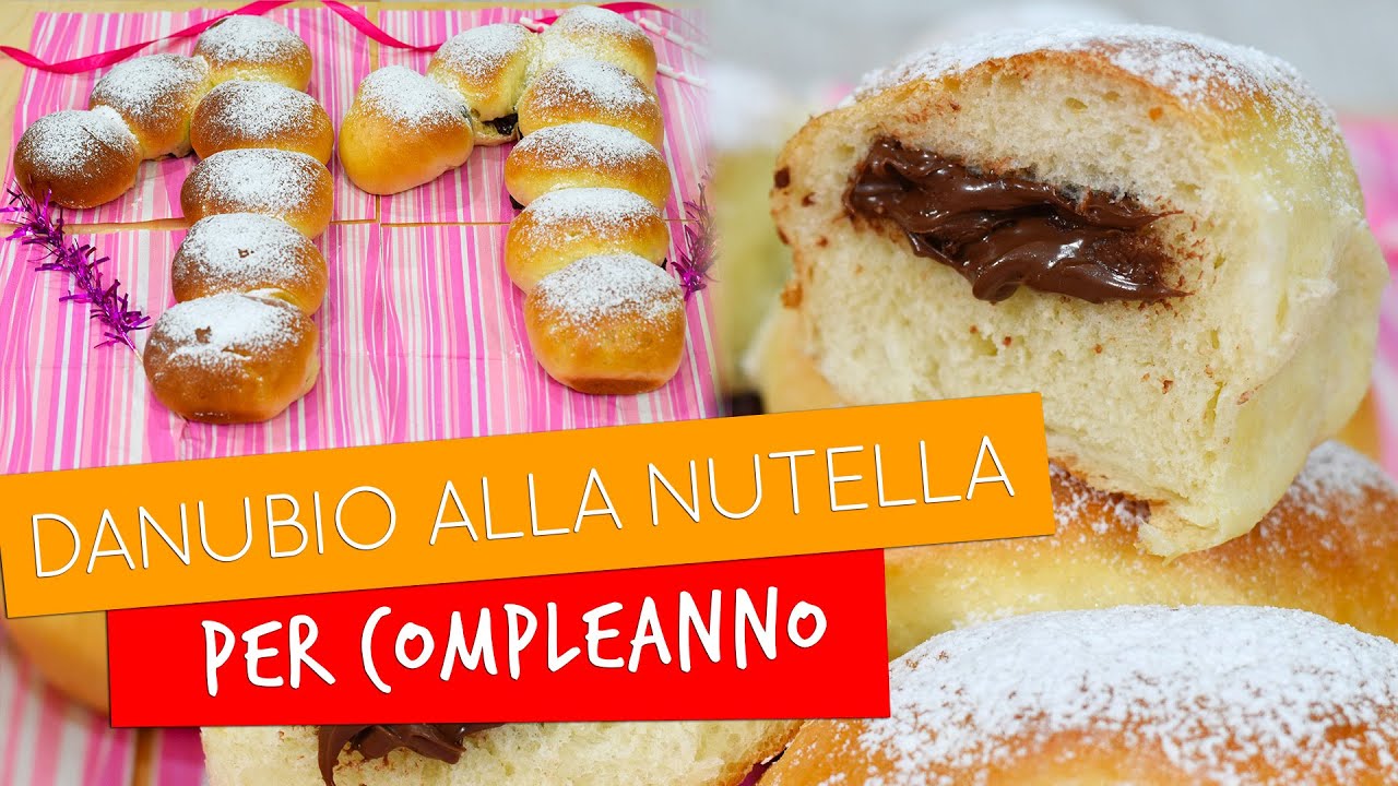 Danubio con Nutella sofficissimo - Idea per compleanno -Ricetta Pan Brioche farcito senza burro