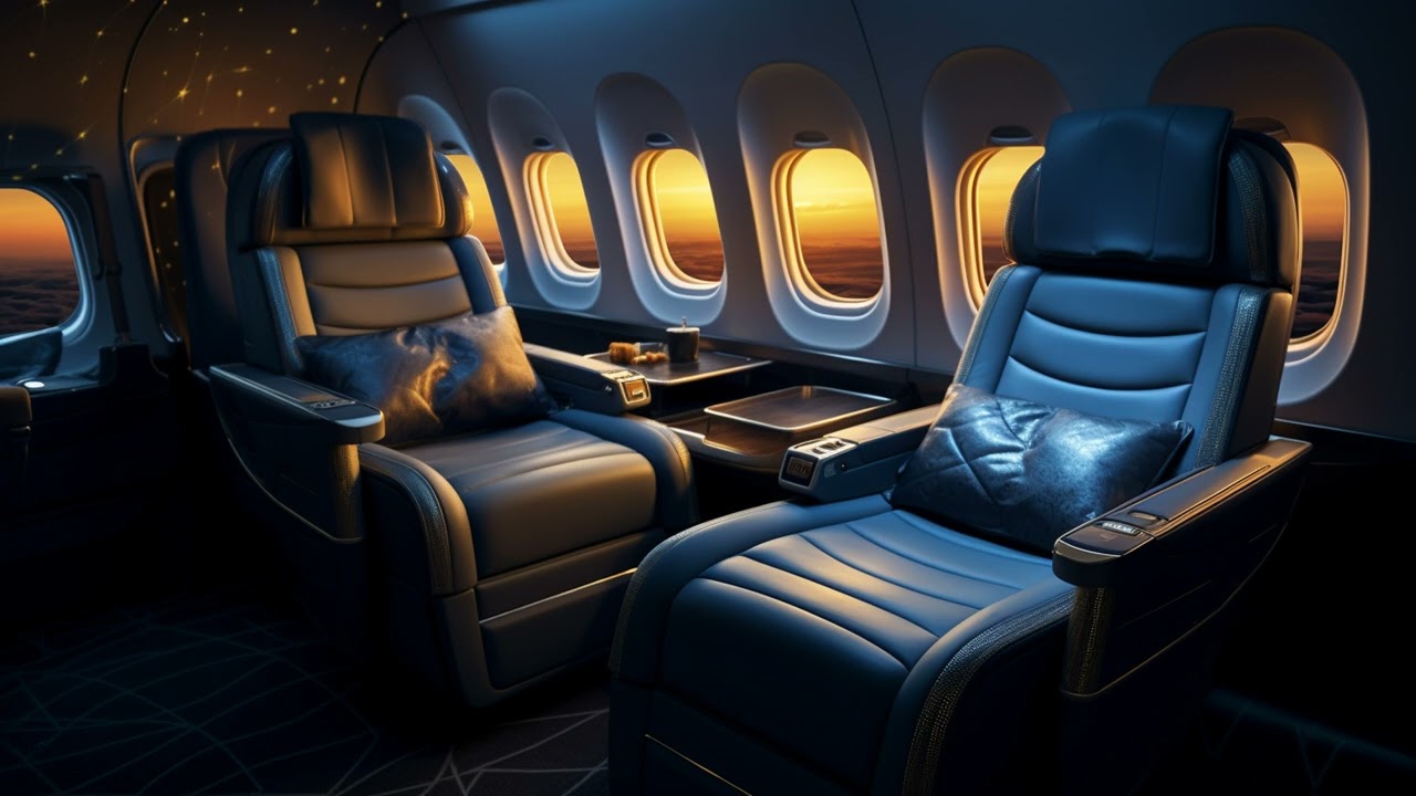 ✈️ TRANQUIL NIGHT FLIGHT: White Noise, Brown Noise, Pink Noise, Jet Engine Sounds for Sleep, Study,