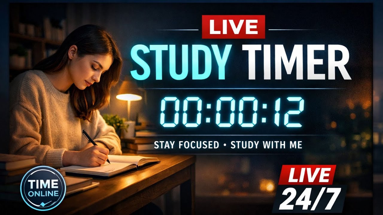 Study With Me Live – Minimalist Focus Timer