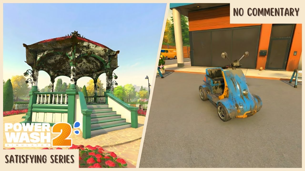 Cleaning a Mobility Scooter and Bandstand | PowerWash Simulator 2 No Commentary