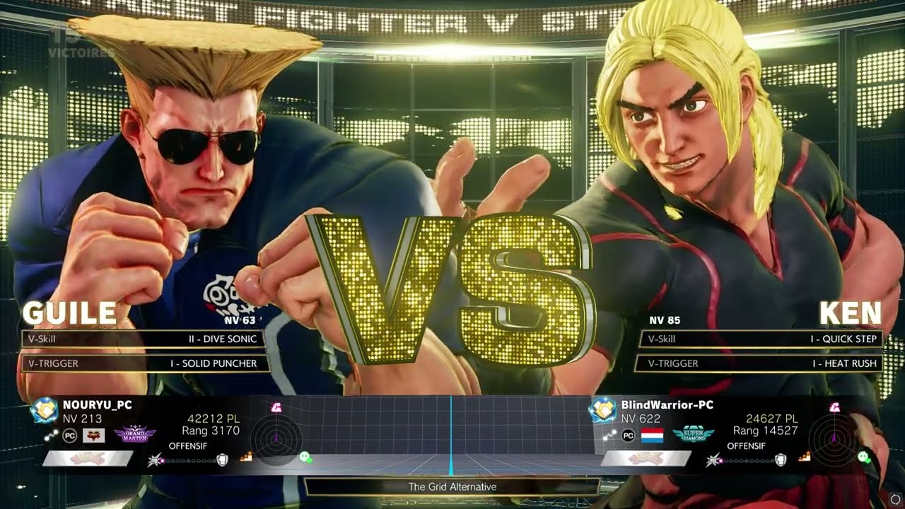 NOURYU_PC (Guile) vs BlindWarrior-PC (Ken) RANKED Match SFV