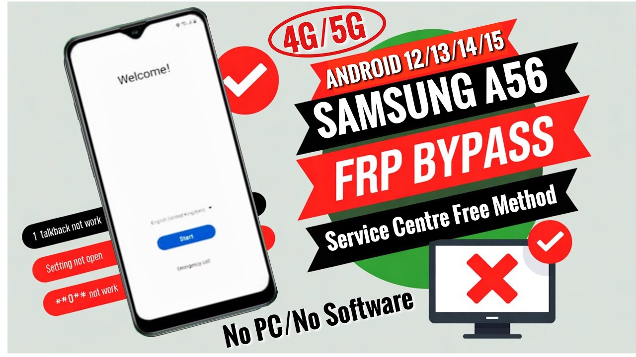 Samsung Galaxy A56 5G [ Hard Reset ] Обход FRP Разблокировка Android 15 Новое обновление [ Без ПК ]