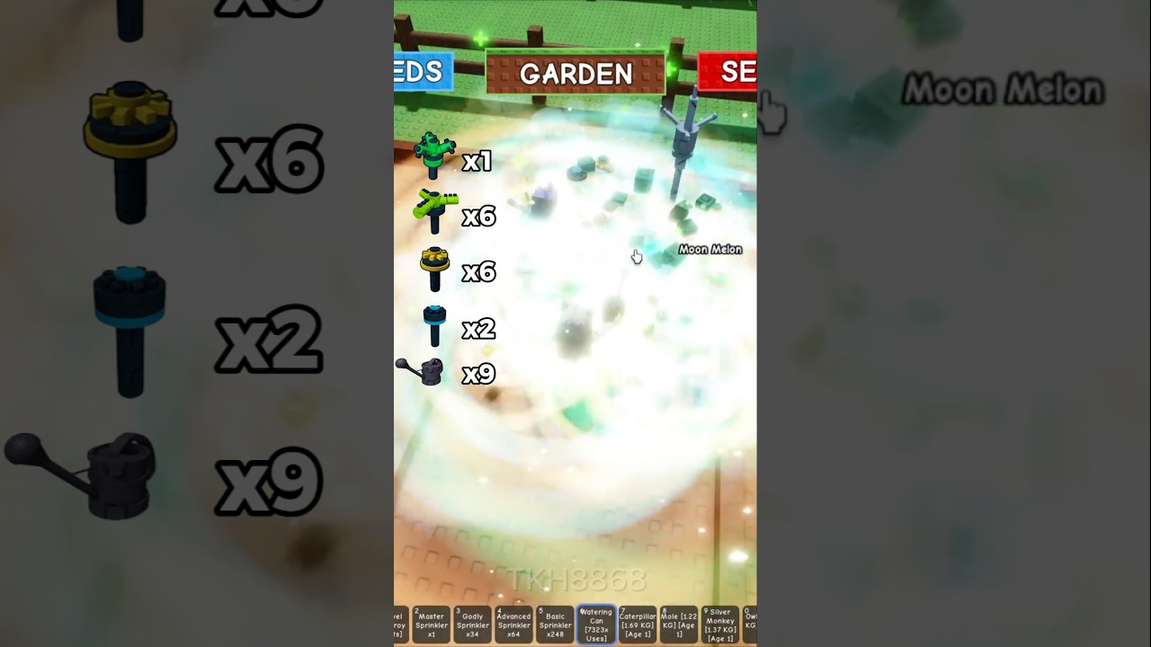 how to grow super big fruit with gold #roblox #growagarden #tkh8868