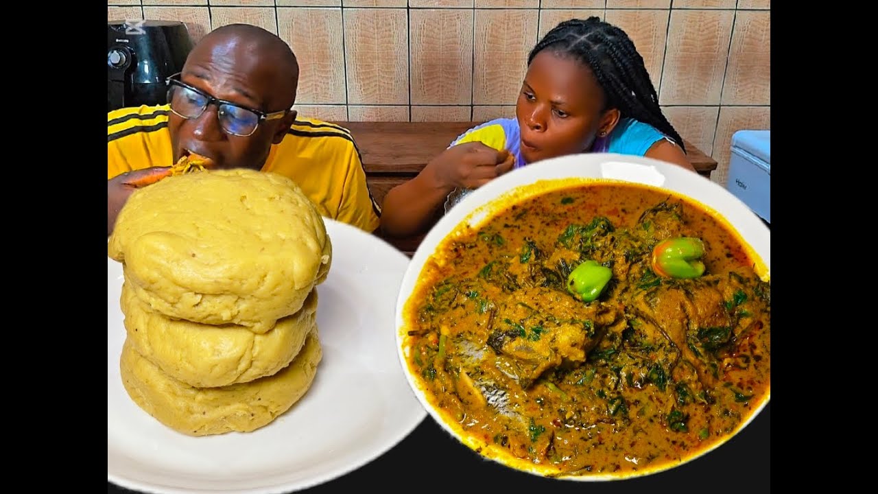 Asmr Mukbang | Cook And Eat With Us Delicious Banga Soup and Unripe Plantain Fufu