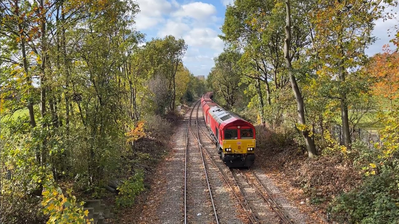 (27/10/25) -TWO TONE- 66655 passes Dudding Hill Junction 