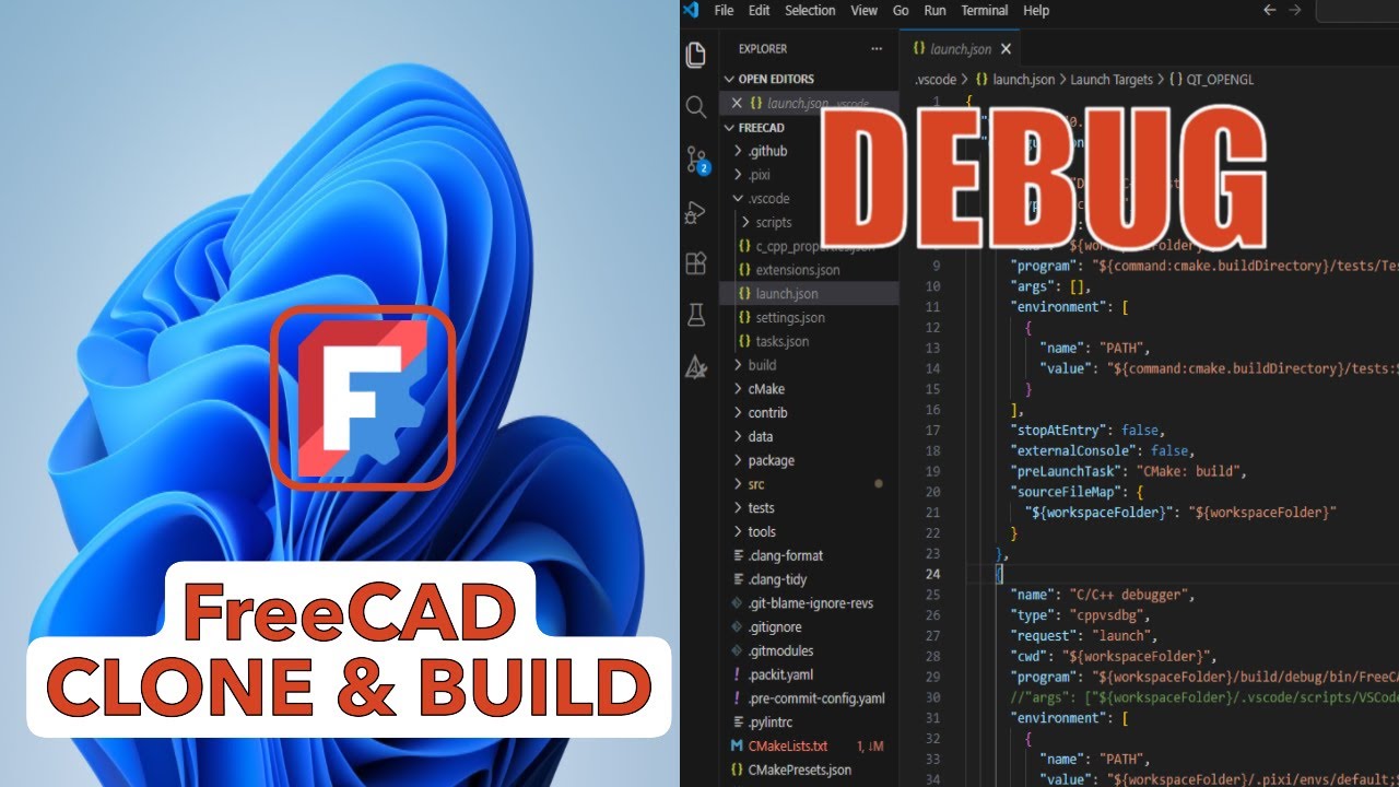 Building FreeCAD in Debug Mode in Windows 11