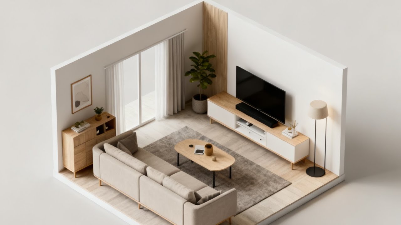 ide design ruang tamu minimalis ukuran 2m² | minimalist living room design ideas measuring 2m²