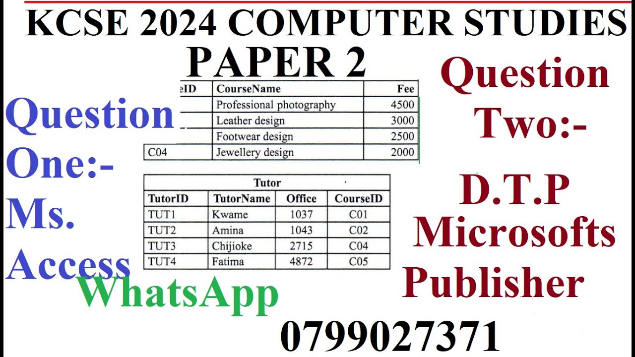 KCSE 2024 COMPUTER PAPER 2 (PRACTICAL) ║ STEP BY STEP ║ COMPLETE - QUESTIONS 1 AND 2