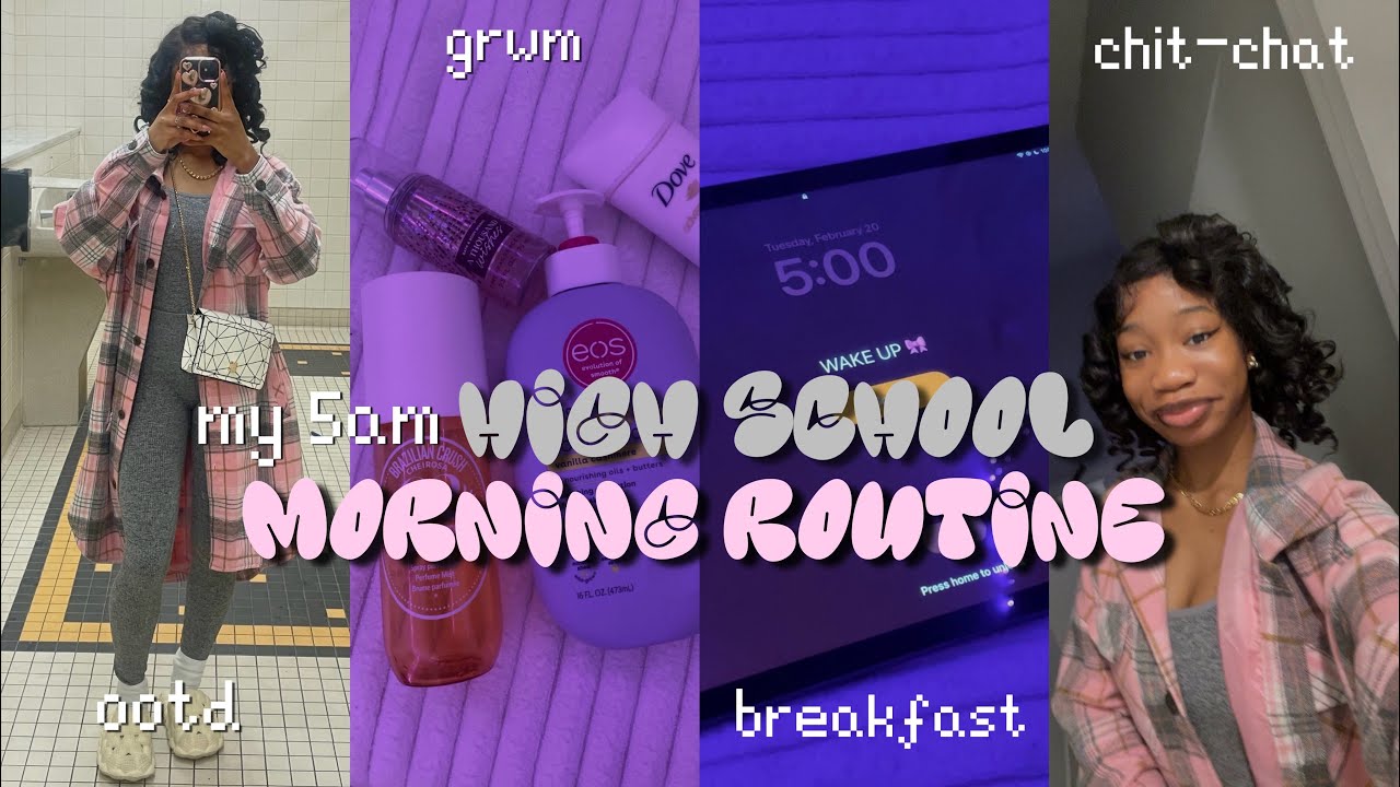 MY 5AM REALISTIC HIGHSCHOOL MORNING ROUTINE +mini vlog| grwm, skincare, chit-chat, ootd, breakfast