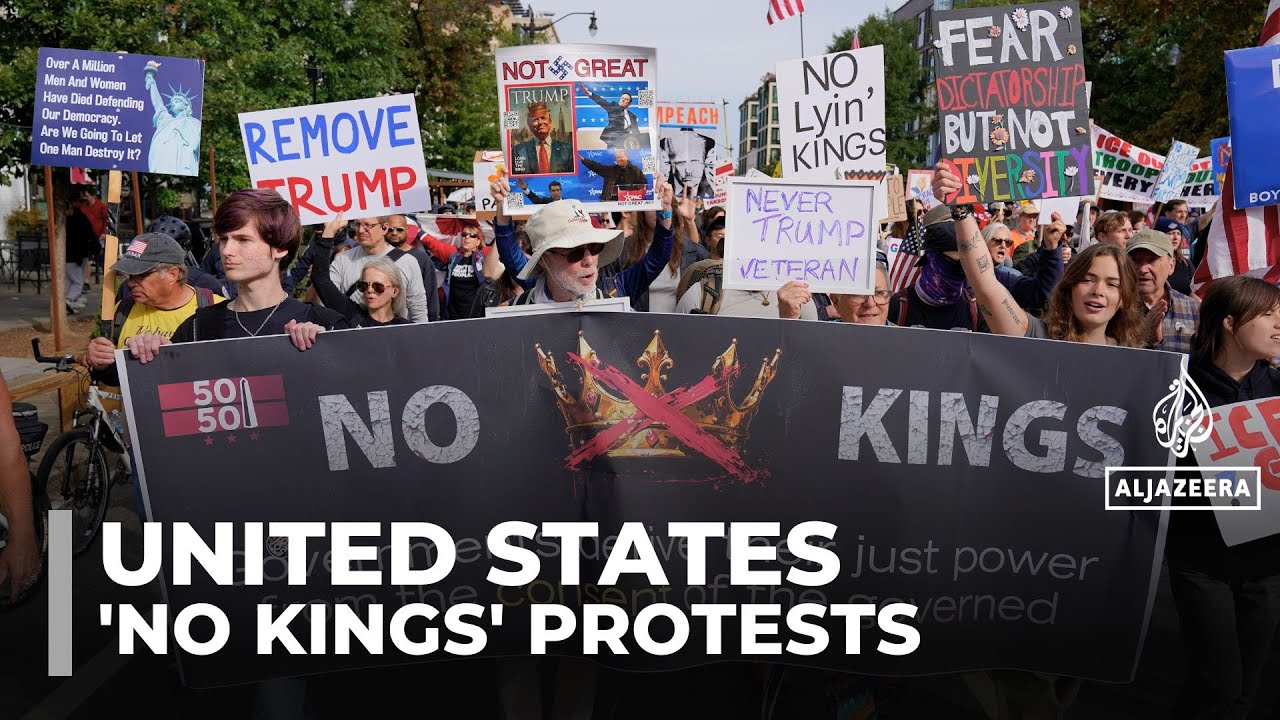 Crowds gather for anti-Trump &lsquo;No Kings&rsquo; protests across US