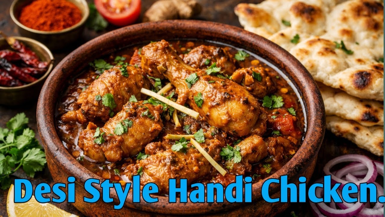 Desi Style Handi Chicken Recipe | Restaurant Style Handi Chicken at Home | Easy & Spicy Chicken