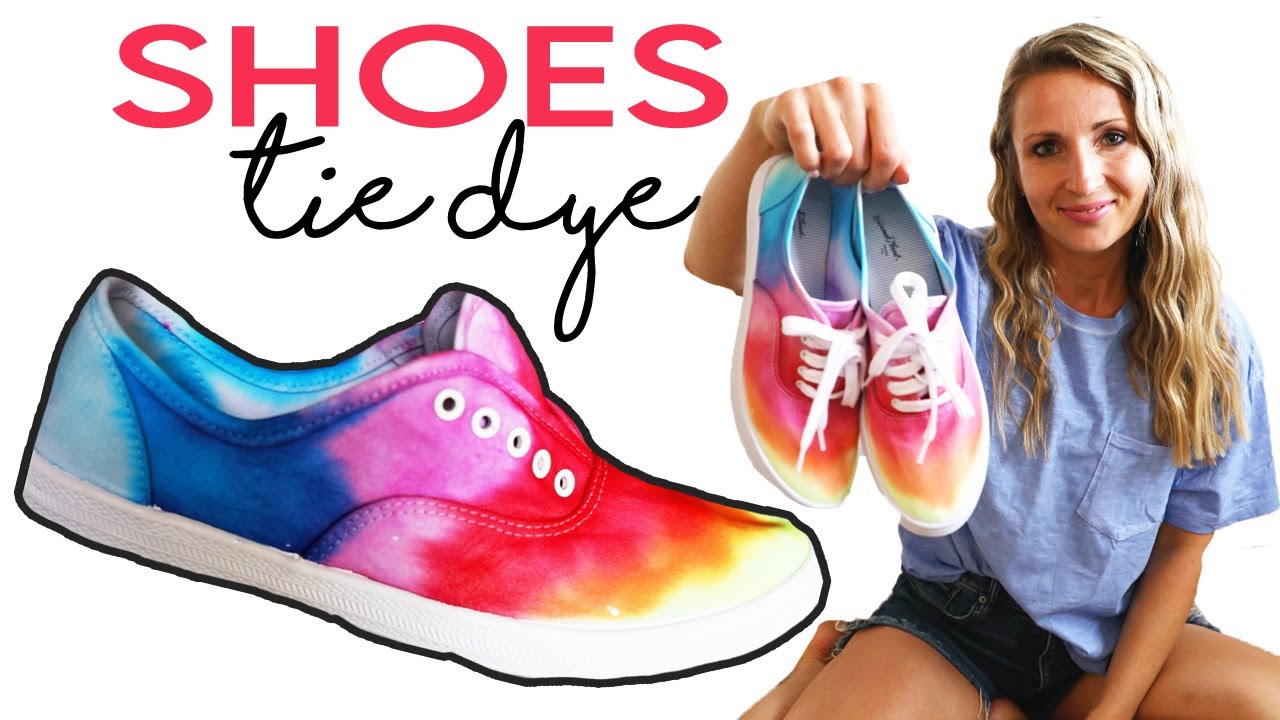 How to Tie Dye SHOES Rainbow Colors! Easy DIY Crafts
