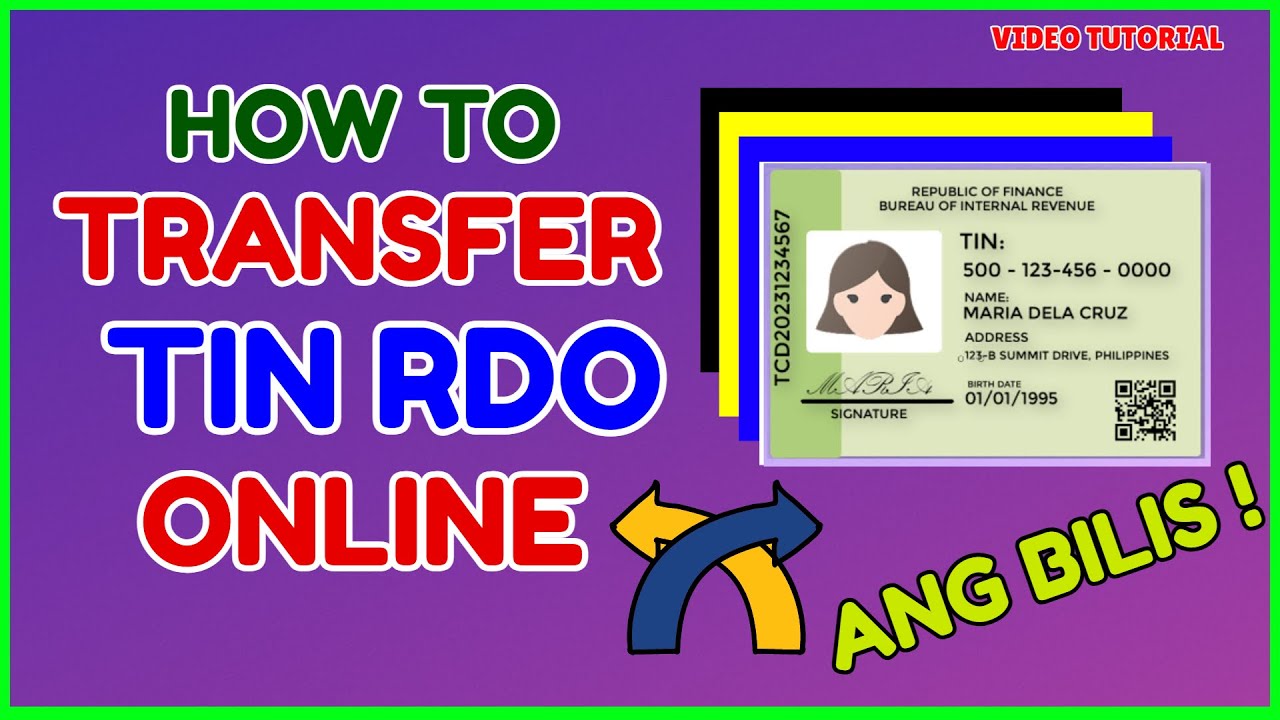 TIN RDO Transfer Online: How can I transfer my BIR RDO code online?