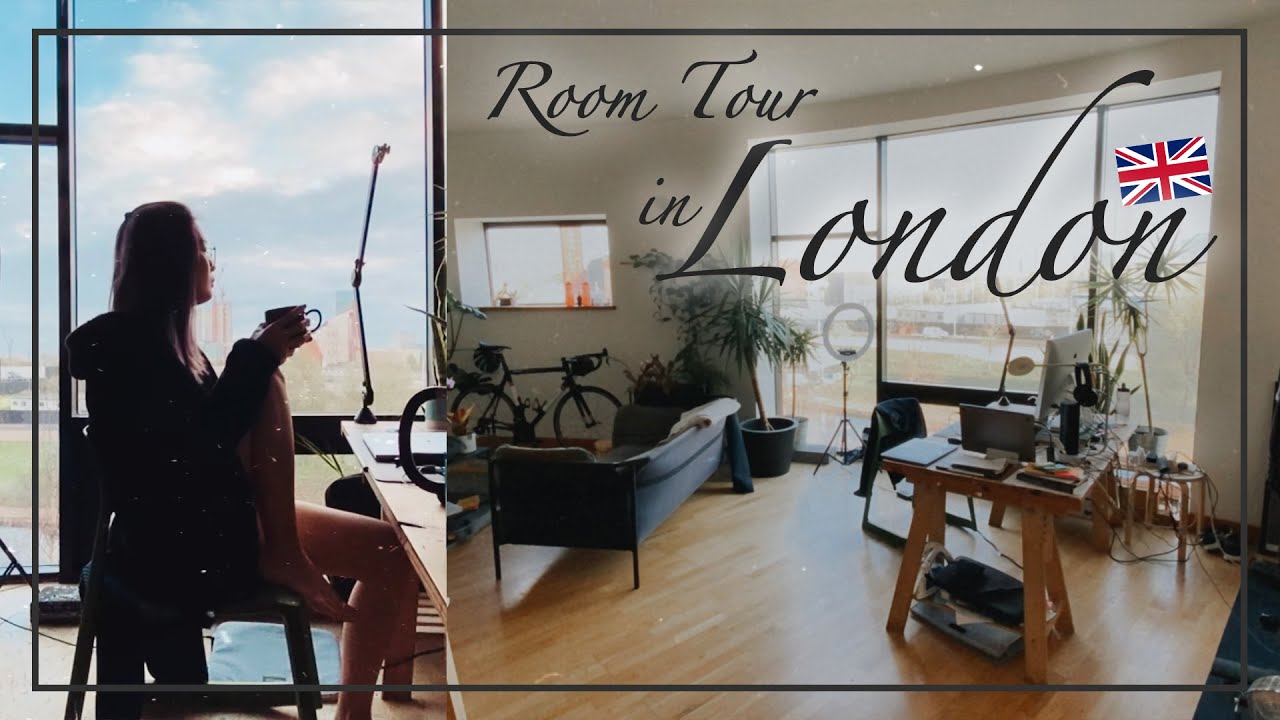 [英國VLOG] 倫敦超美Airbnb Room Tour🏠超寫意河景、落地大玻璃、開放式廚房...跳彈床級King Size Bed?! 一起開箱吧～｜Aloe 呀撈