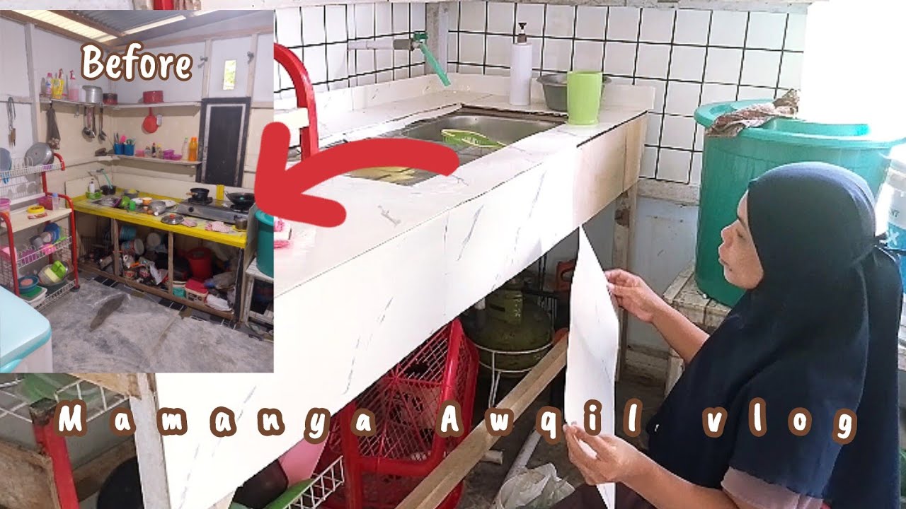 Mamanya AWQIL - MAKEOVER DAPUR MINI GRC LOW BAJET JADI KELIATAN BERSIH DAN LUAS