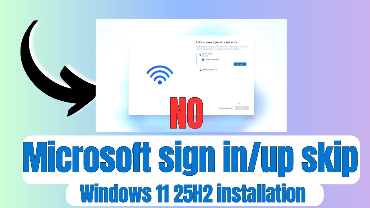 Windows 11 25H2 Offline Installation Skip Microsoft Login