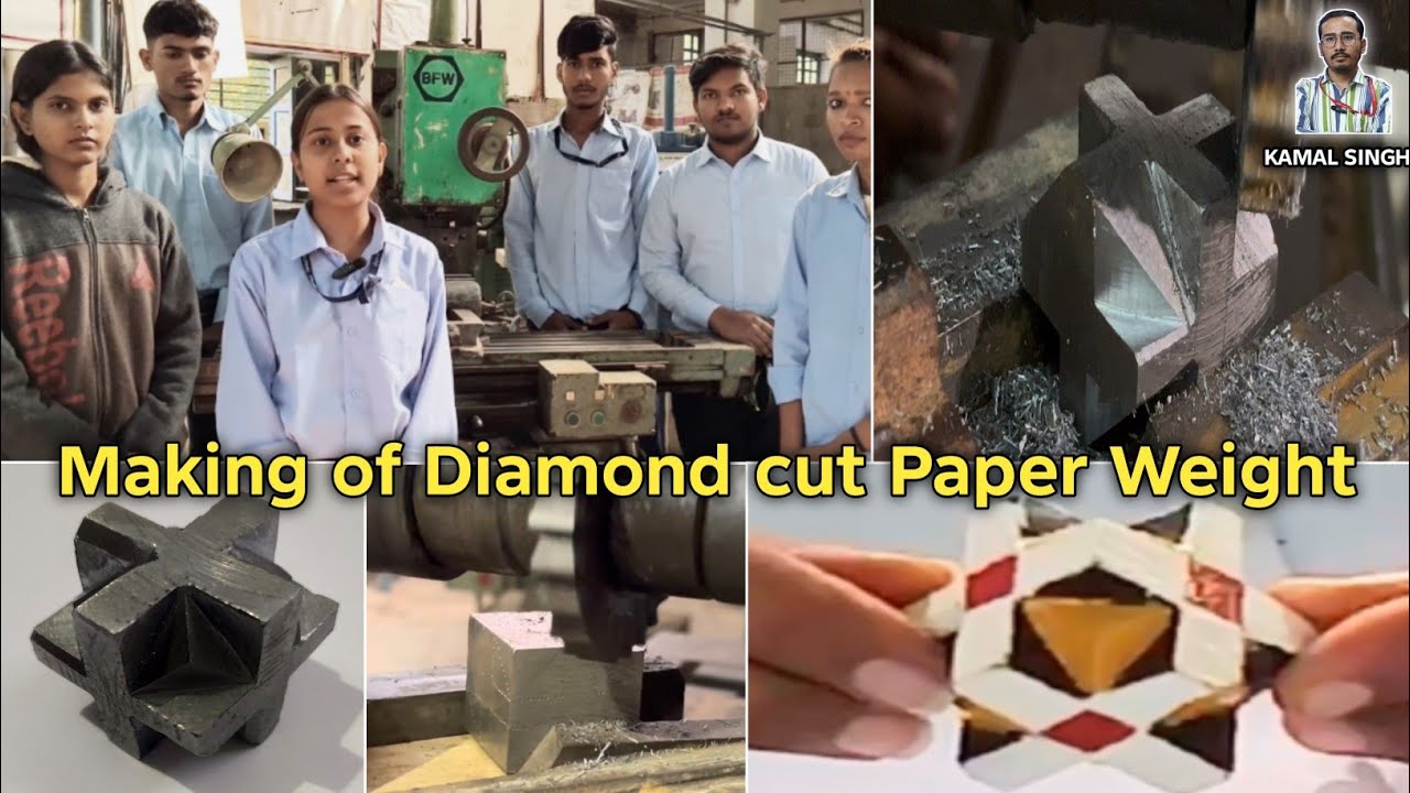 Prepare Diamond cut Paper Weight on Milling || Angular milling || Govt ITI Ajmer 