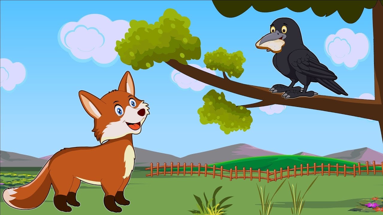 Telugu Stories for Kids | The Fox and Crow | Cartoon for Children | Telugu Panchatantra Fairy Tales