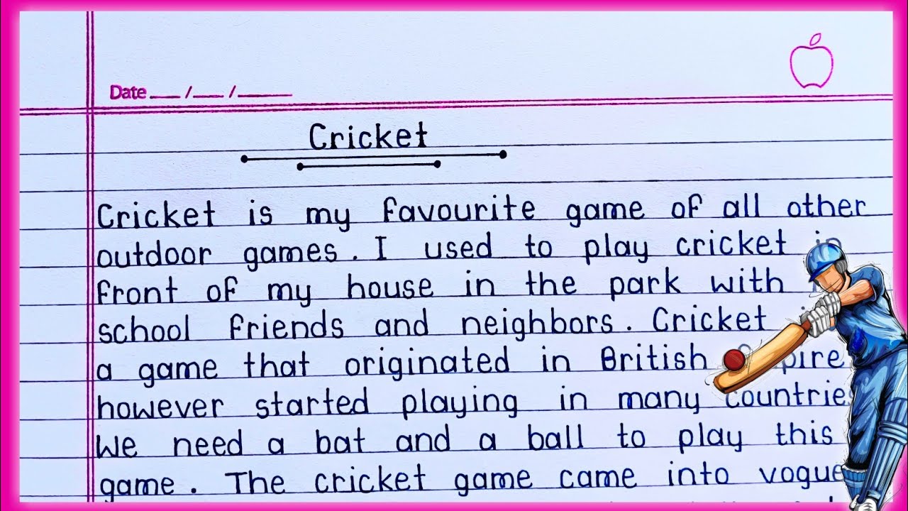 My Favourite Game Cricket essay in English || Essay on Cricket in English || Cricket essay writing |