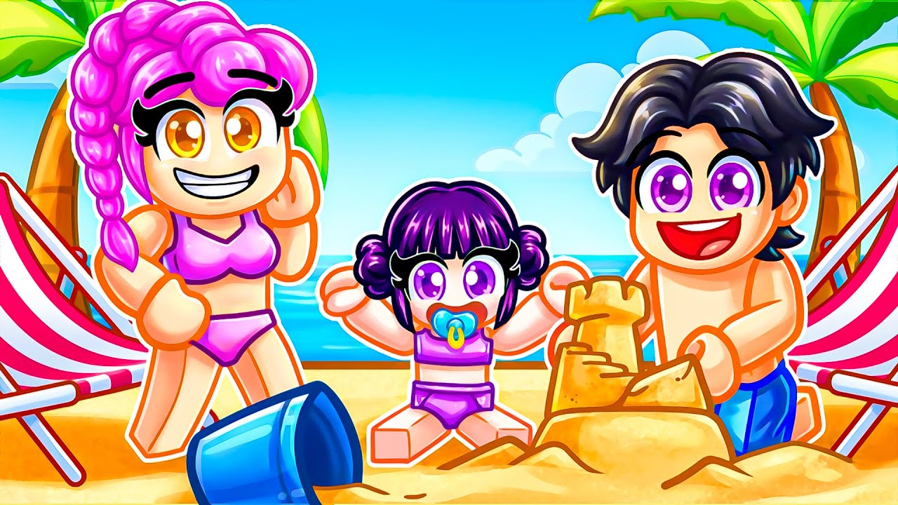 DIA NA PRAIA da FAMILIA KPOP no ROBLOX!! (Kpop Demon Hunters)