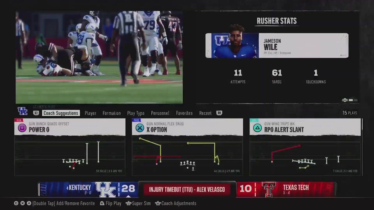 Gamerkid75 is live on ncaa 25 playing dynasty kentucky wildcats season 2042