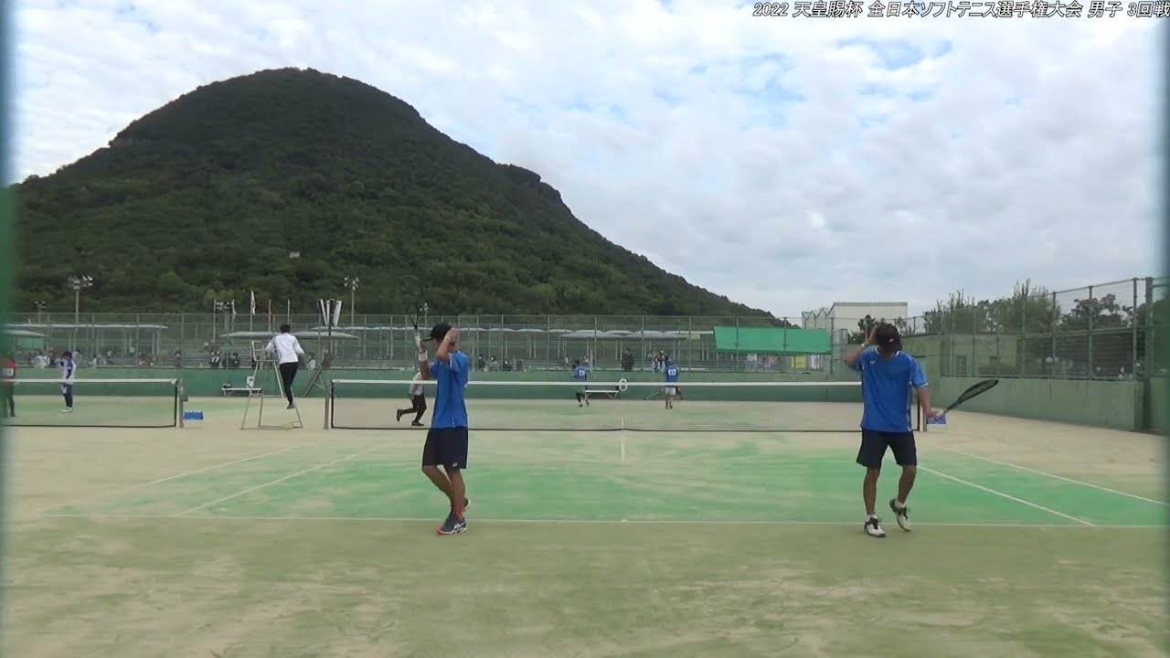 2022年 全日本ソフトテニス選手権大会 男子 3回戦 浅見竣一朗・初鹿暁哉(高体連 東北高校)　対　松本 航・松本 隼(日本学連 東海大学)