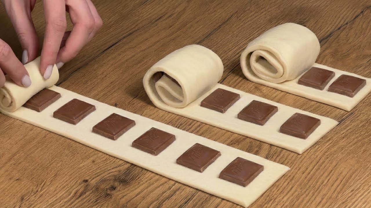 Haben sie Blätterteig und Schokolade! Machen Sie dieses dessert in 10 Minuten!