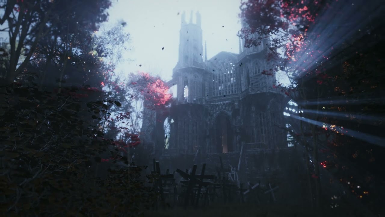 Creepy Cathedral in a Thunderstorm Ambience | Fall Rain Halloween ASMR