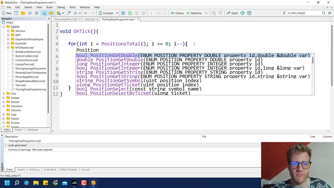 Jeden Beliebigen Trailing Stop im MT5 Automatisieren - mql5 EA Programmierung Tutorial
