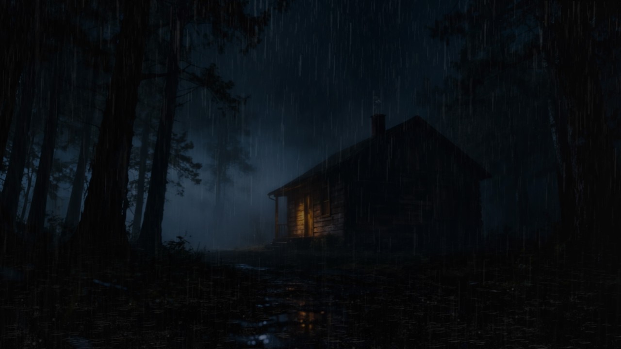Rain in the Silent Forest 🌲 | Heavy Rain & Gentle Thunder Sounds for Deep Sleep
