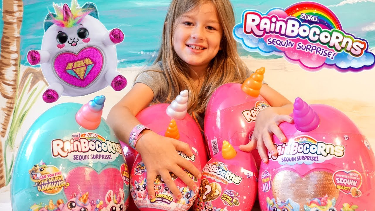 Rainbowcorns Rare Sequin Surprise Egg Fluffy Squishy Cuties TOY HUNT Treasures