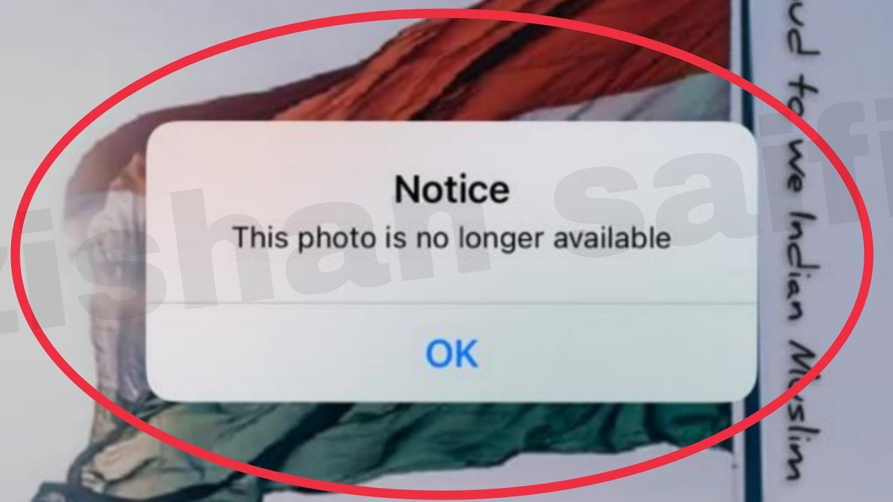 Facebook Fix Notice This photo is no longer available Problem Solve